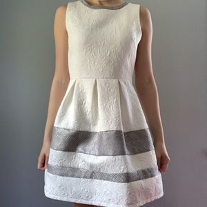 White and Silver Accented Dress